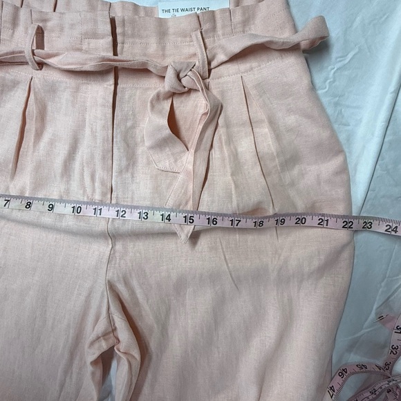 Ann Taylor Women’s The Tie Waist Pink Linen Pants High Rise, Above The Ankle M - Picture 5 of 8